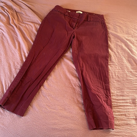Loft | Burgundy Original Ankle Pant - Picture 4 of 5